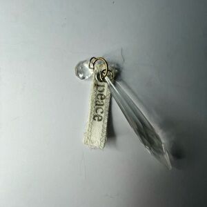 Chandelier White Crystal Pendant with Peace Tag